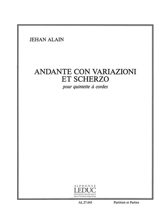 Alphonse Andante con variazioni et Scherzo  Jehan Alain  Alphonse Mixed Quintet Score + Parties  Classique : photo 1
