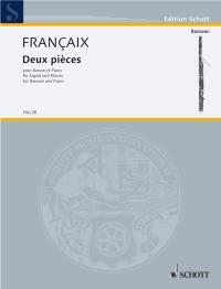 Schott Music Two Pieces for bassoon and piano Jean Françaix  Basson et Piano Recueil : photo 1