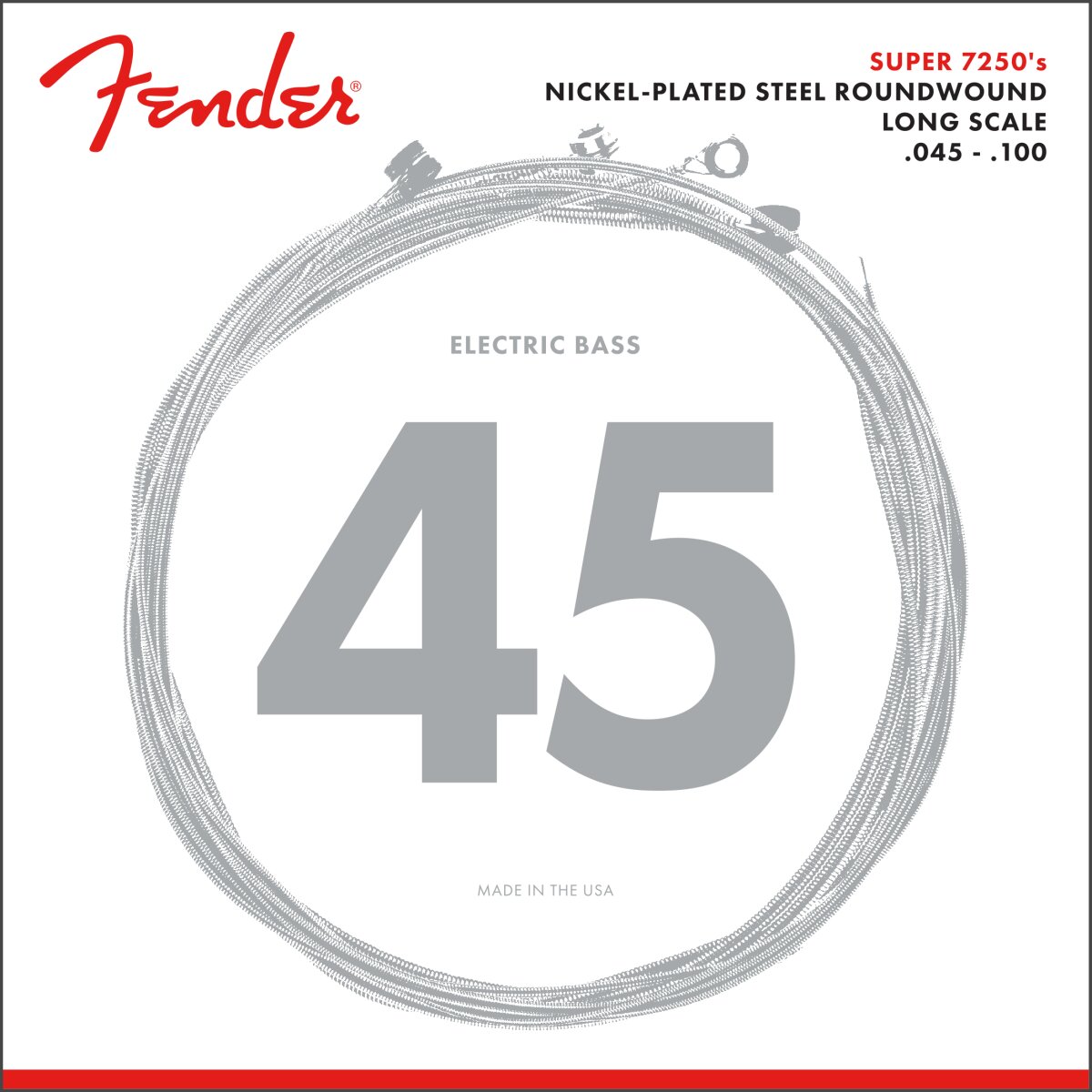 Fender 7250 Bass Strings Nickel Plated Steel Long Scale 7250ML .045-.100 Gauges (4) : photo 1