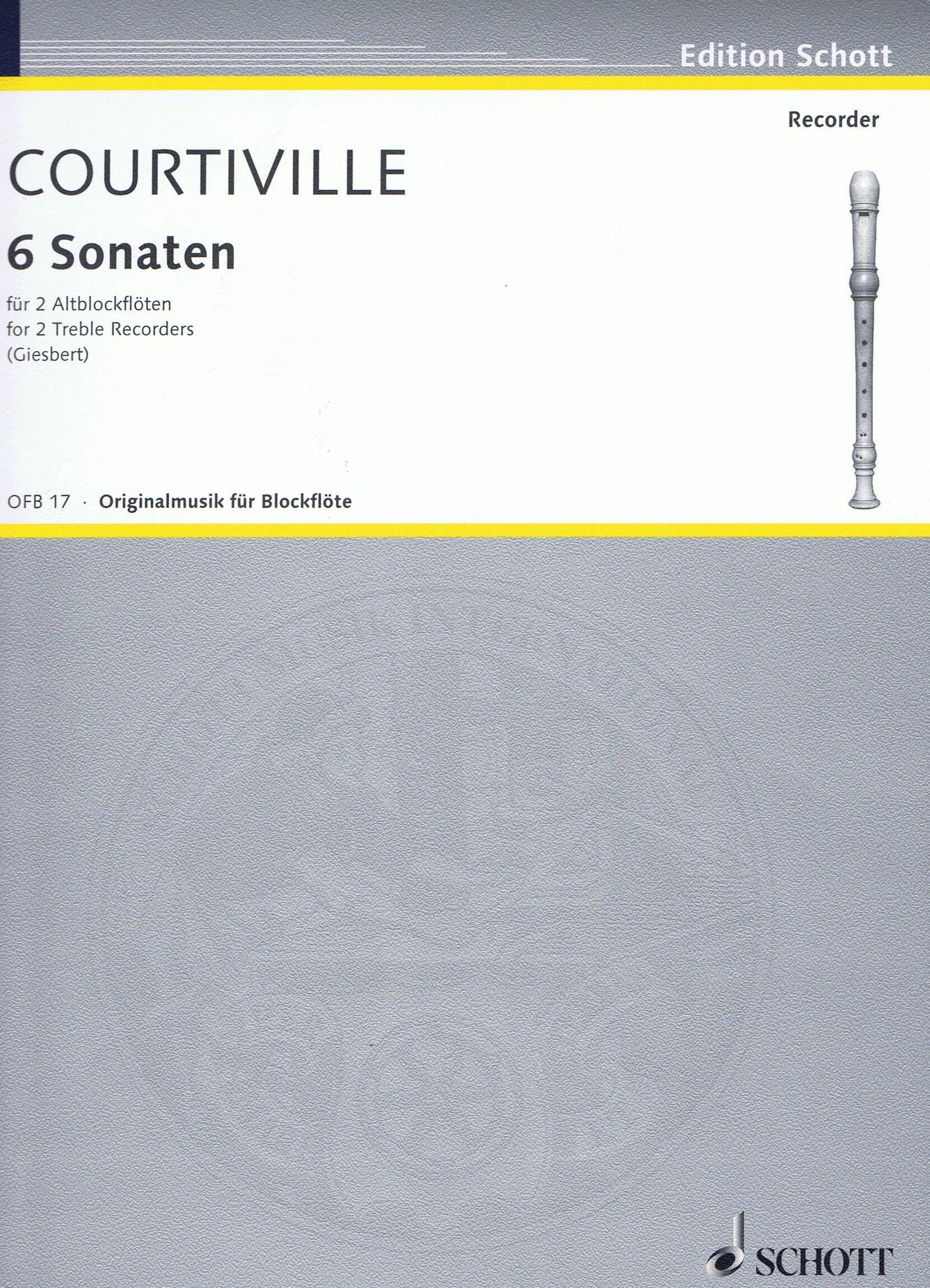 Sonaten(6)  Raphael Courteville  2 Alto Recorders Recueil : photo 1