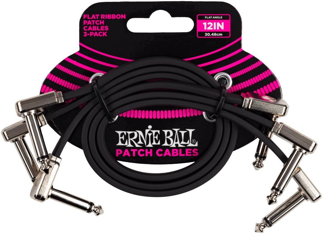Ernie Ball Flat Angled / Angled Black 30cm Pack of 3 (EB6222) : photo 1