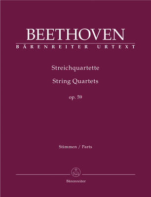 String Quartets Op. 59 Parts Ludwig van Beethoven Bärenreiter-Verlag Quatuor à Cordes Recueil Urtext Classique