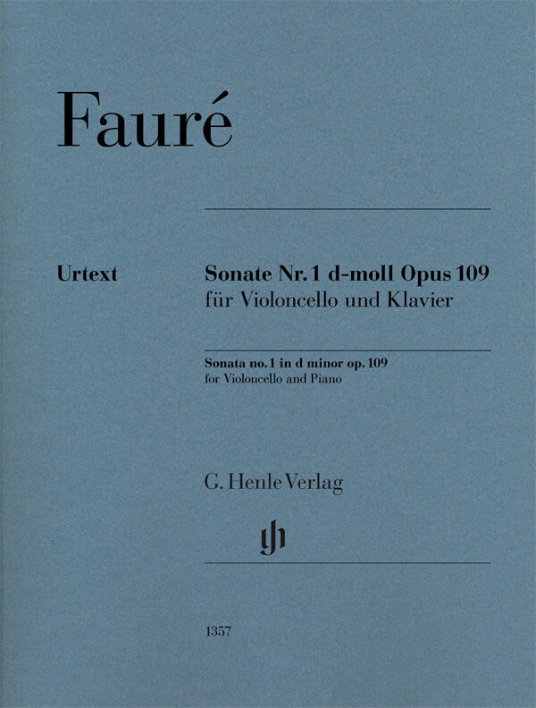 Henle Verlag Sonata no. 1 in d minor op. 109  Gabriel Fauré Fabian Kolb G. Henle Verlag Violoncelle et Piano Recueil + Partition  Classique : photo 1
