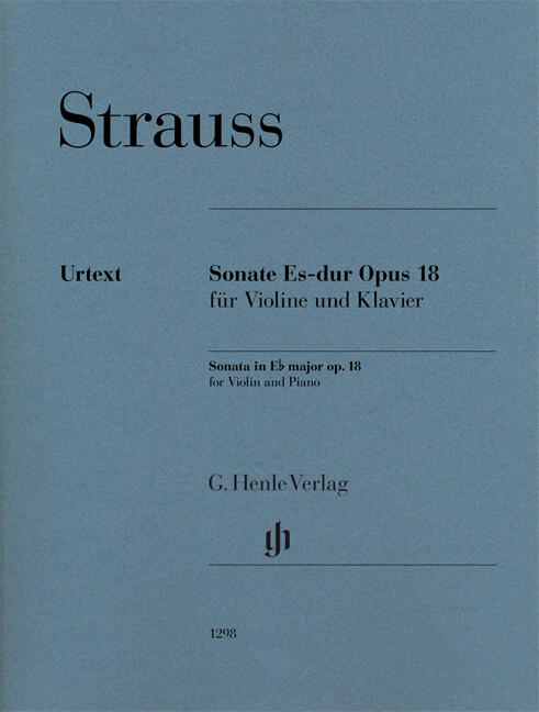 Sonata in E Flat Major Op. 18 Violin and Piano Richard Strauss  G. Violon et Piano Score + Parties : photo 1