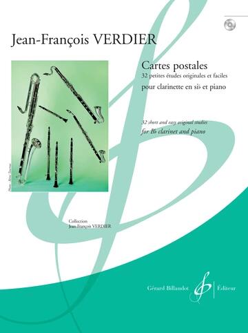 Cartes Postales  Jean-François Verdier  Gérard Clarinette et Piano Recueil + CD : photo 1