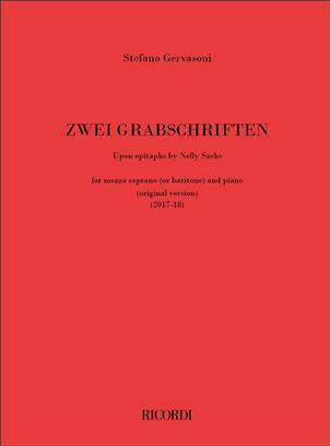 Ricordi Drei Grabschriften for mezzo soprano (or baritone) and piano Stefano Gervasoni  Piano and Medium Voice Recueil   German INTERMEDIATE : photo 1