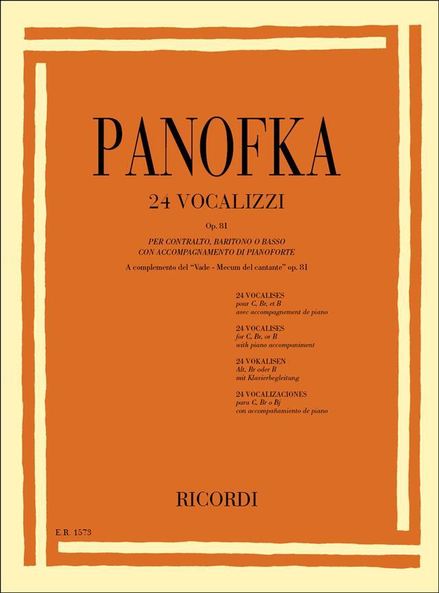 Ricordi 24 Vocalizzi Op. 81 pour Contralto, baryton et basse : photo 1