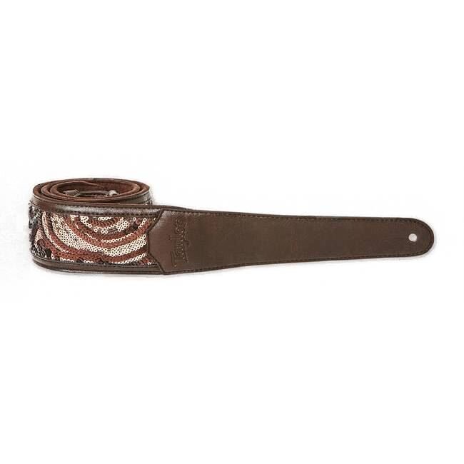 Taylor Strap, Vegan Leather, Chocolate Brown Sequins, 2.25