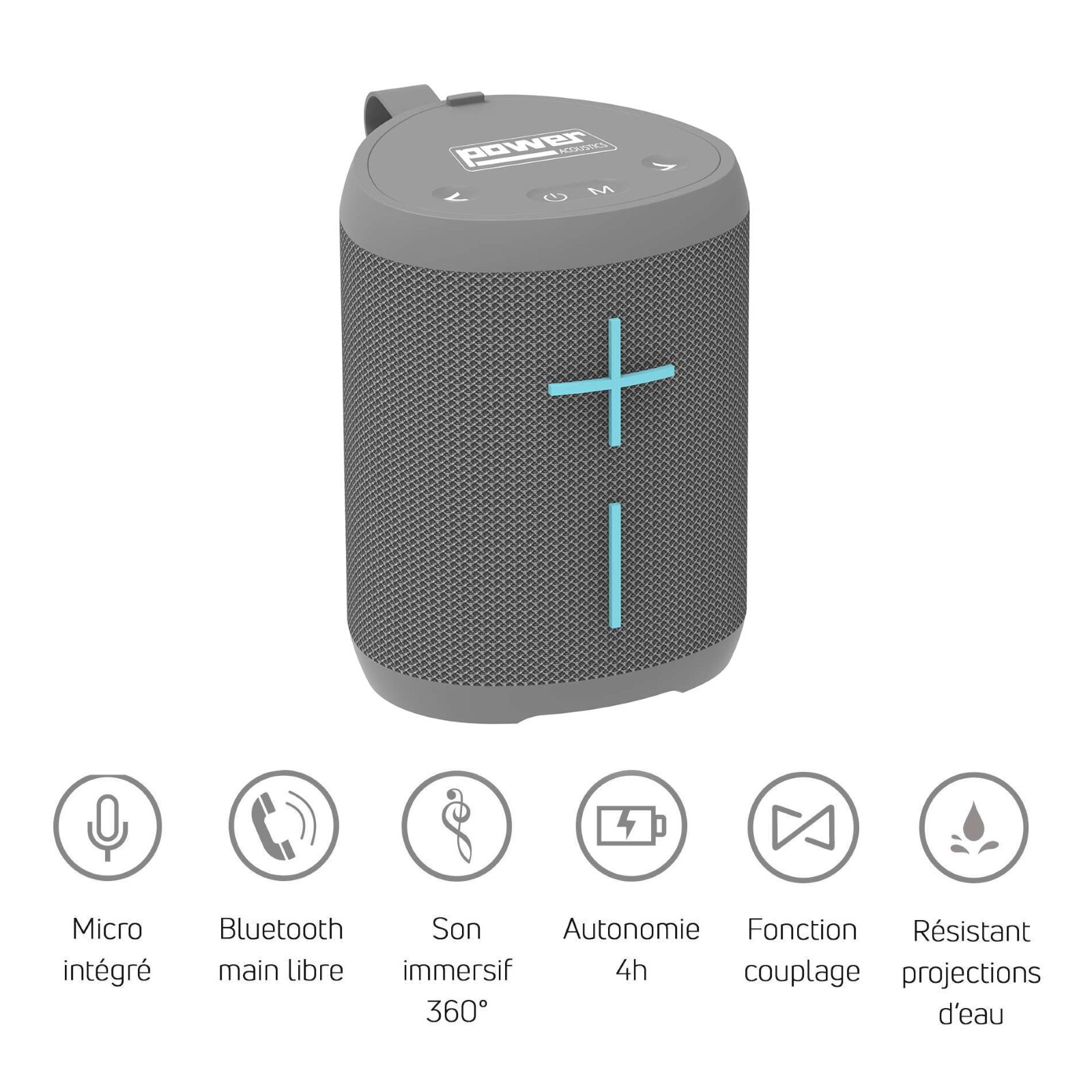 Power Acoustics GETONE 20 GREY Kompakter tragbarer Bluetooth-Lautsprecher - graue Farbe (GETONE 20 GR) : photo 1