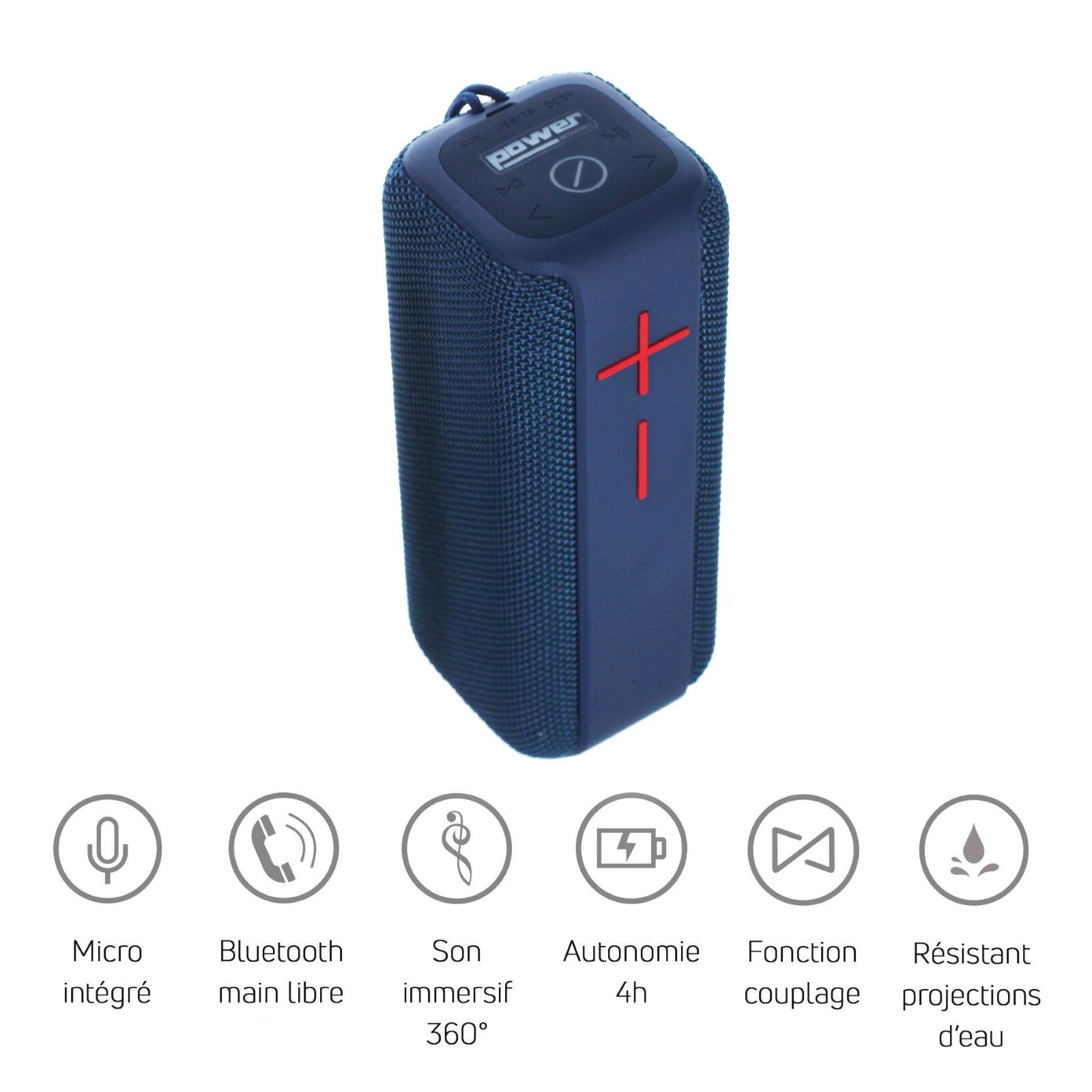 Power Acoustics BLUE Kompakter tragbarer Bluetooth-Lautsprecher - blaue Farbe (GETONE 40) : photo 1