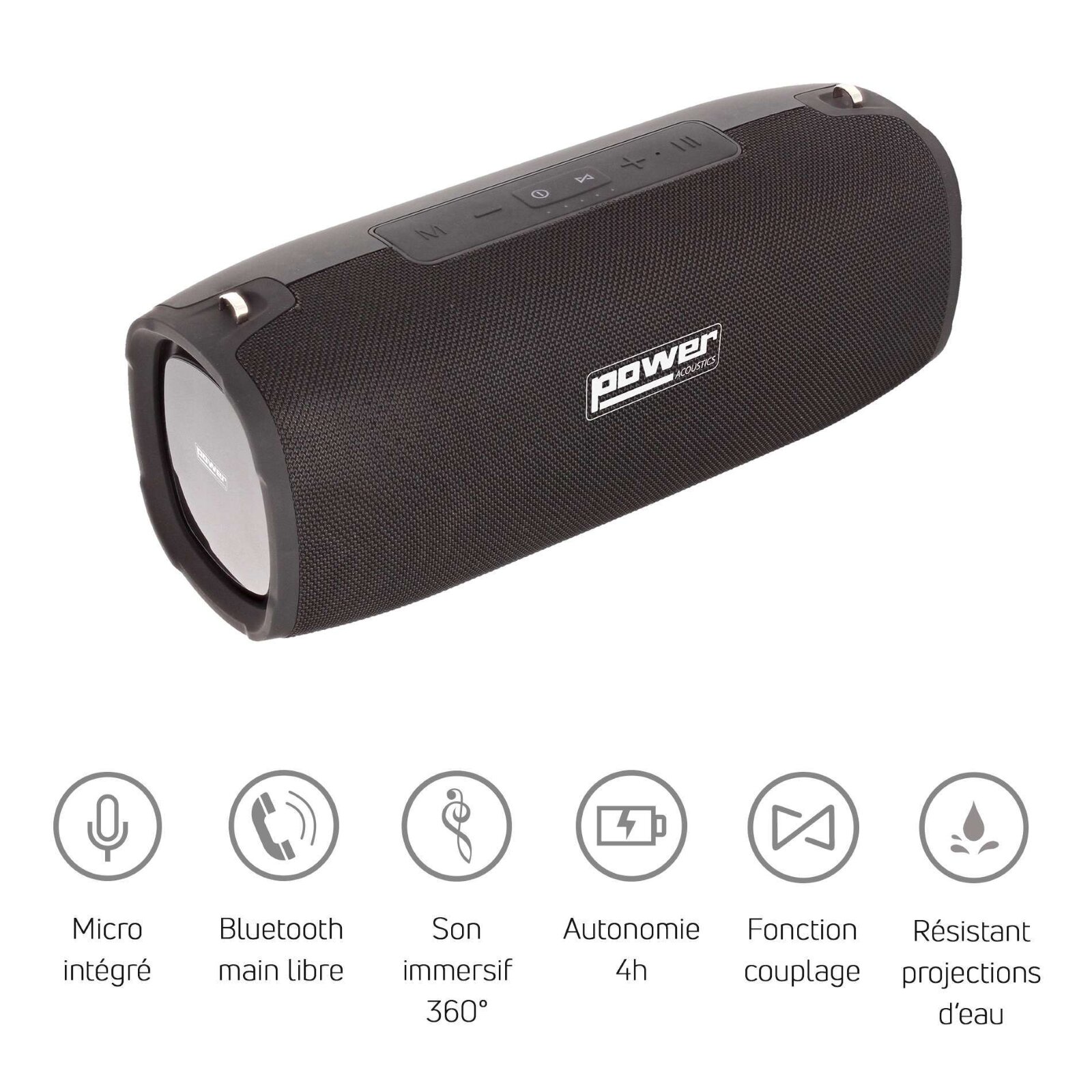 Power Acoustics Enceinte Nomade Bluetooth Compacte - Couleur Noire (GETONE 50) : photo 1