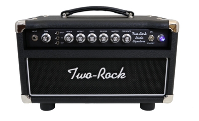 Two-Rock Studio Signature head, black anodize, black bronco, black matrix cloth, white piping - 230V