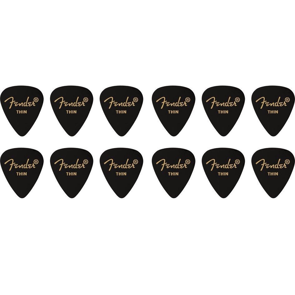 Fender 351 Shape Premium Picks Thin Black 12 pack : photo 1