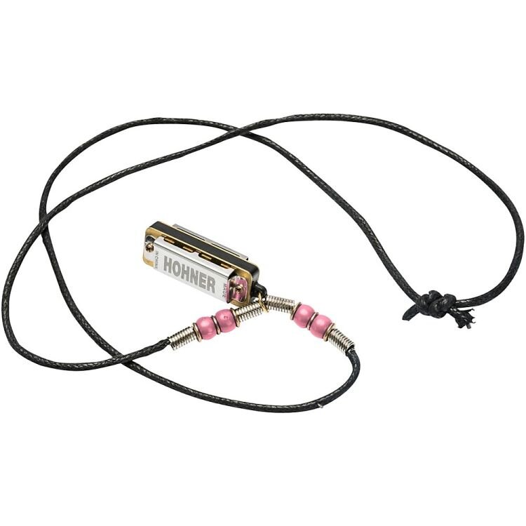 Hohner Mini-Mundharmonika mit Halskette Pink (M38N-PI) : photo 1