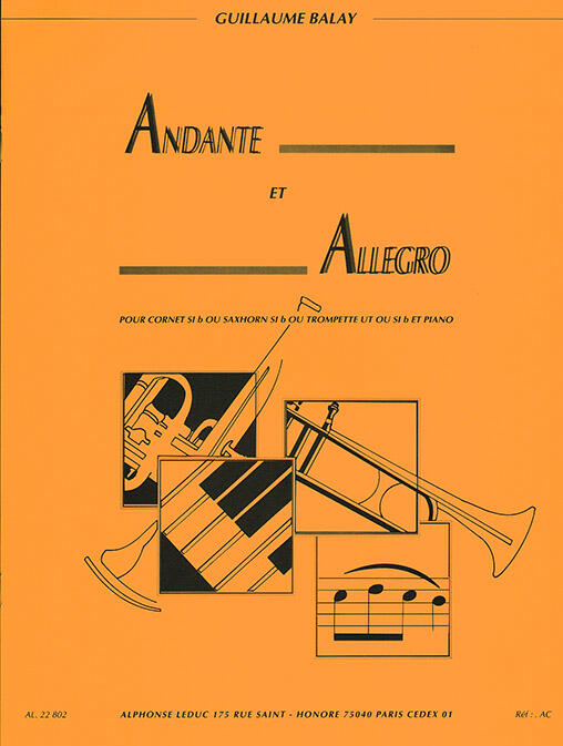 Alphonse Andante et Allegro Pour cornet en Sib ou saxhorn Sib ou trompette en Ut our Sib et piano : photo 1