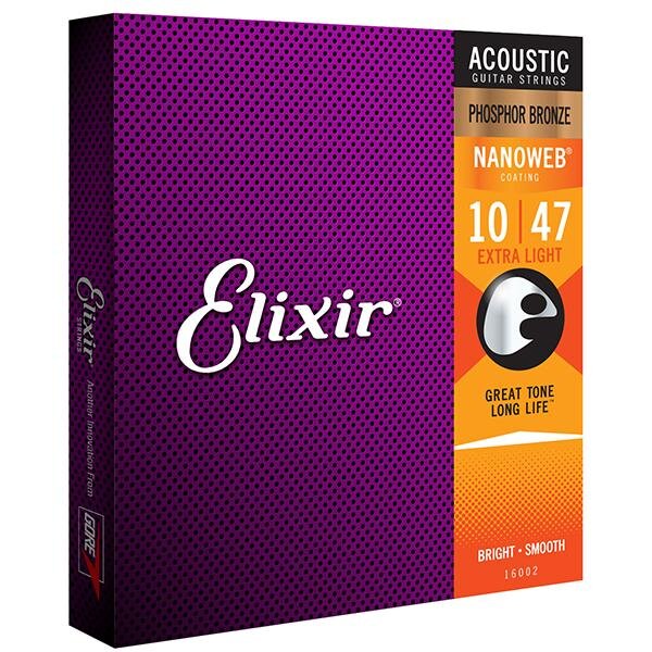 Elixir Acoustic, Nanoweb Phosphor Bronze Coating .010-.047 Extra Light : miniature 1