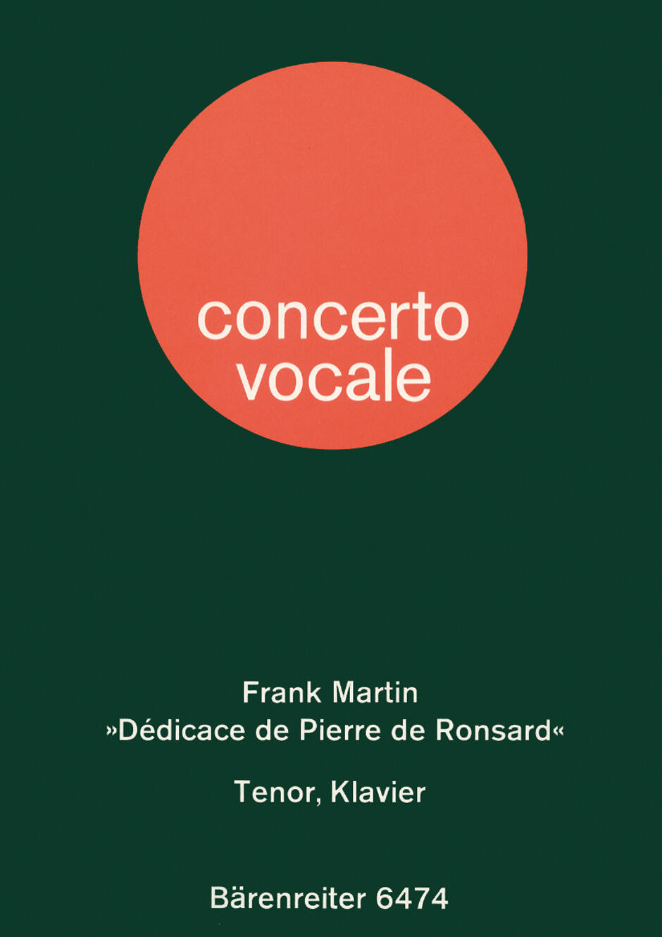 Dedicace de Pierre de Ronsard pour tenor et piano : photo 1