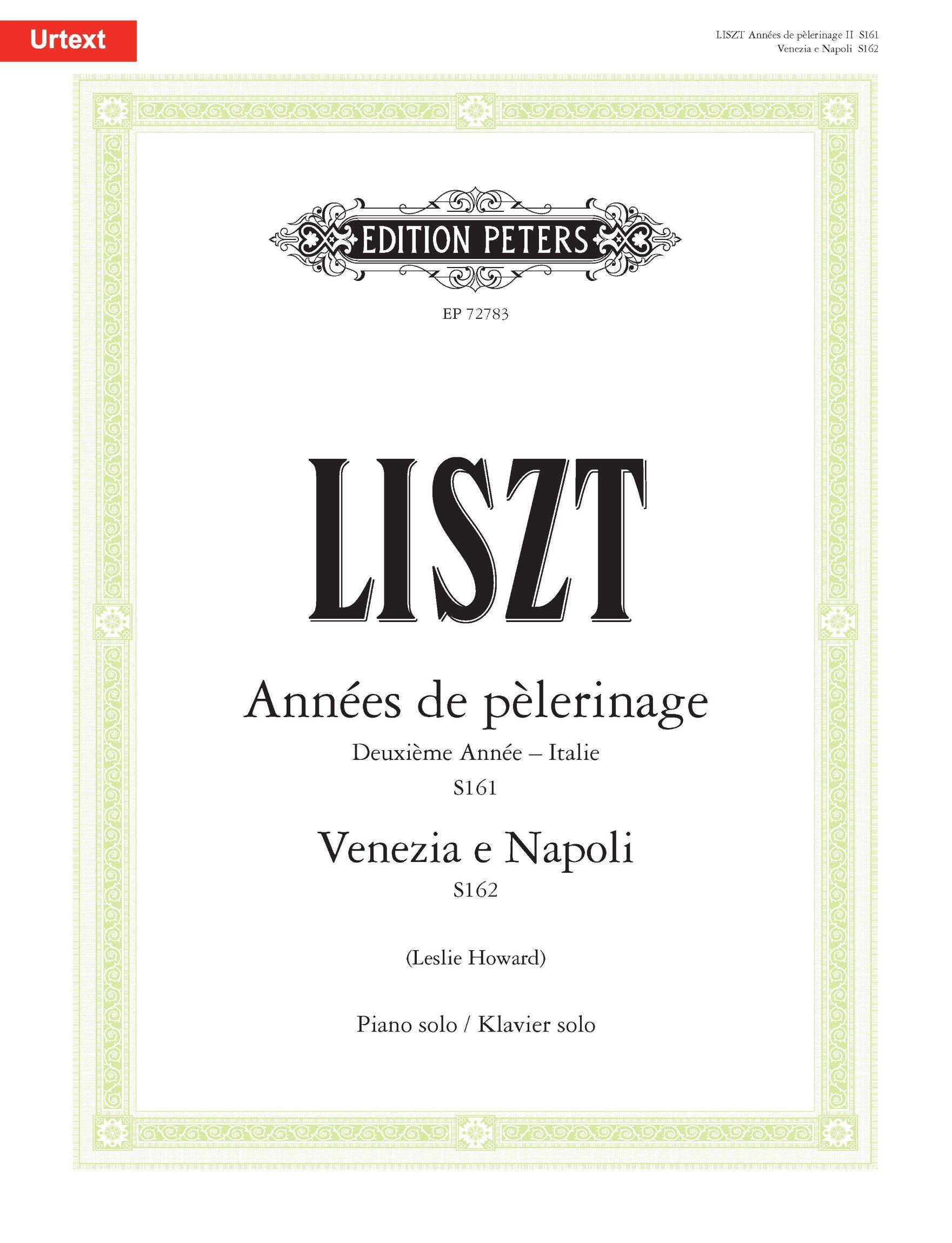 Liszt: Années de pèlerinage Deuxième année - Italie (S161) / Venezia e Napoli (S162) : photo 1