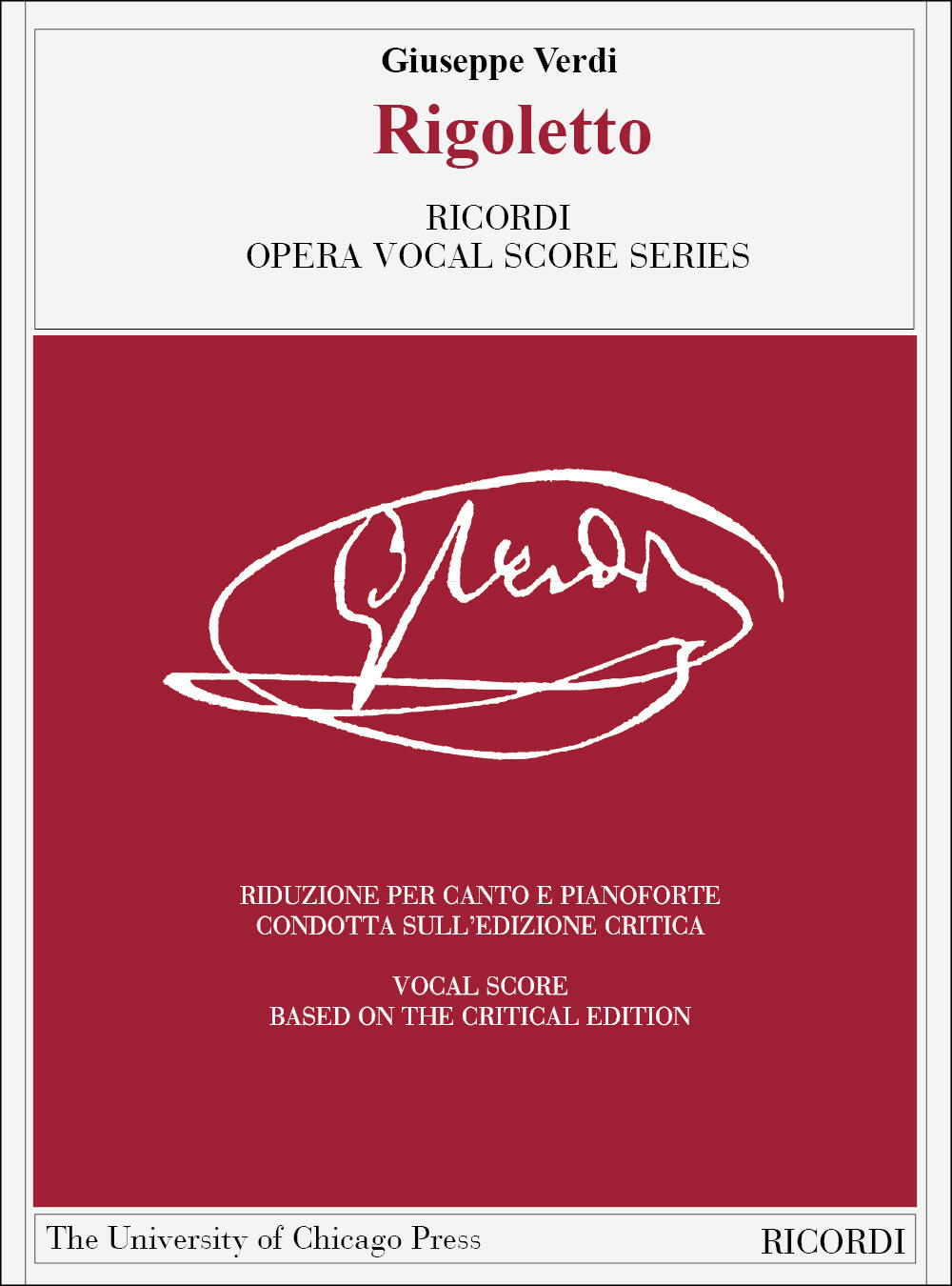 Rigoletto vocal score, based on critical edition : photo 1