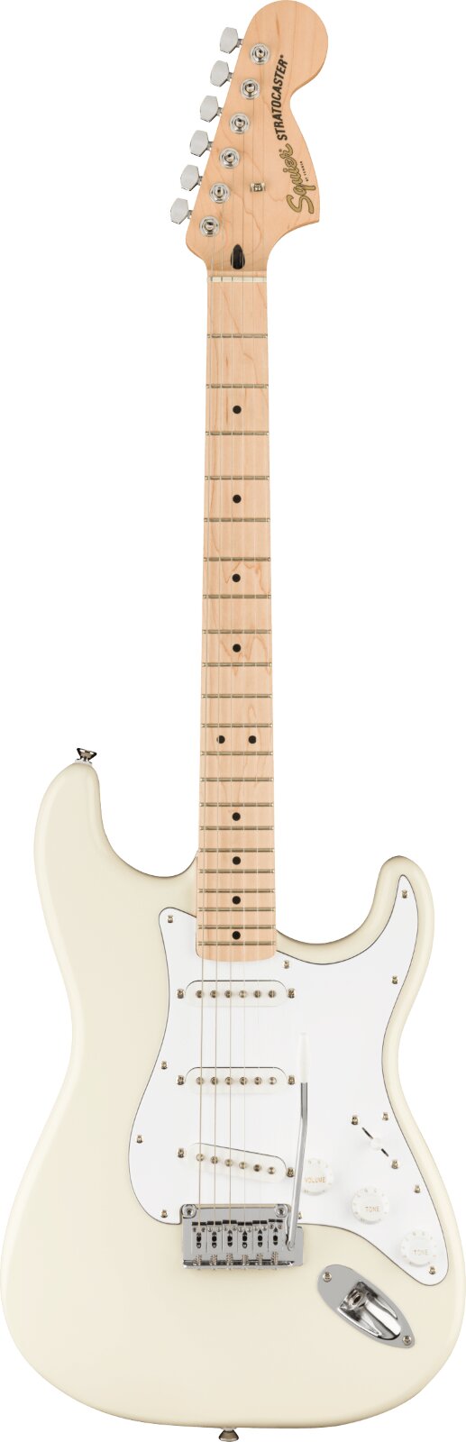 Squier Affinity Series Stratocaster, Ahorngriffbrett, weißes Schlagbrett, Olympic White : photo 1