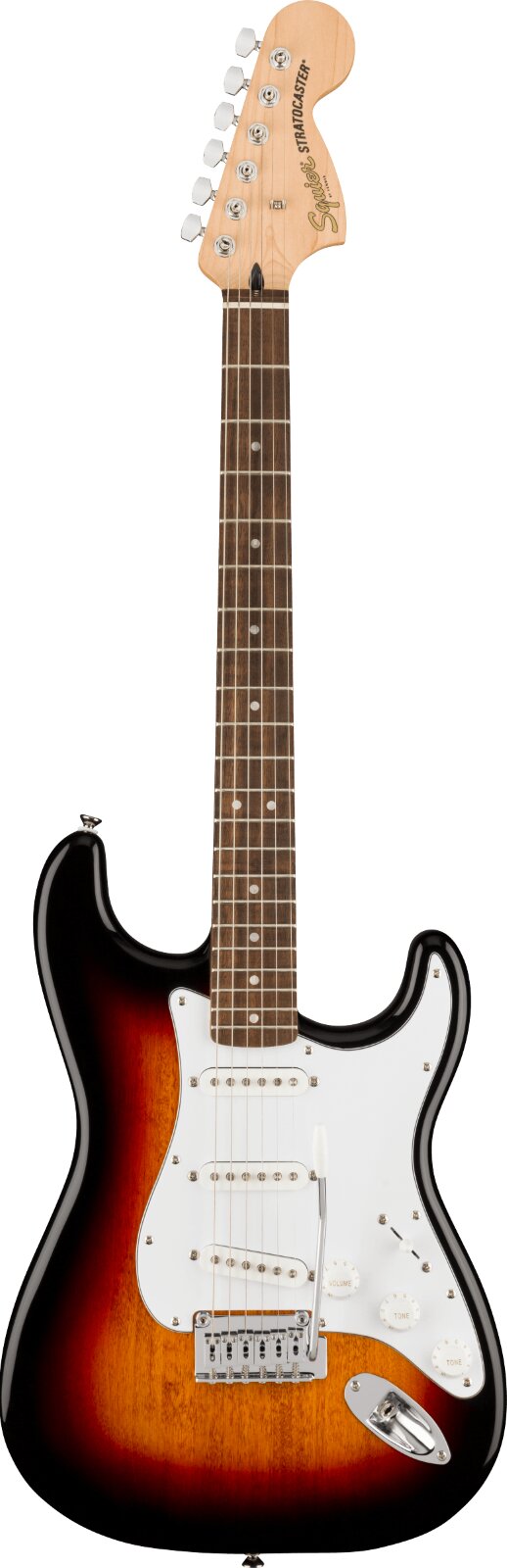 Squier Affinity Series Stratocaster, Laurel Fingerboard, White Pickguard, 3-Color Sunburst : photo 1