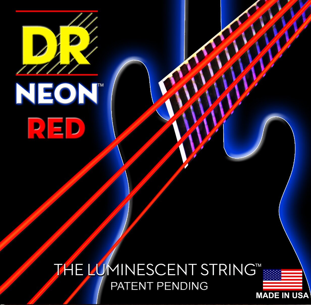 DR Strings Neon Hidef Red Coated Mit Hexcore Lite 40/100 : photo 1