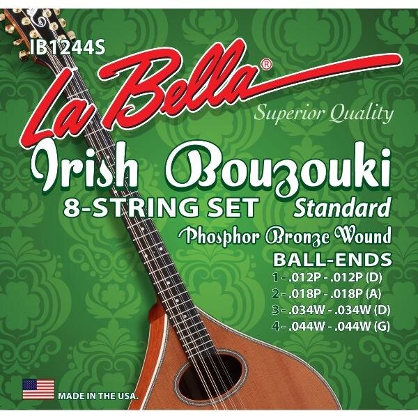 La Bella Bouzouki-Irish 8 strings Set .012-.044 Phosphor Bronze Wound, Ball End, Standard Tension : photo 1