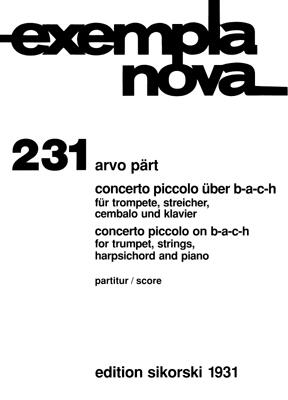 Edition Concerto piccolo über B-A-C-H für Trompete, Streicher, Cembalo und Klavier : photo 1
