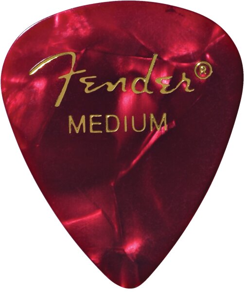 Fender Premium Celluloid 351 Shape Picks Medium Red Moto (la pièce) : miniature 1