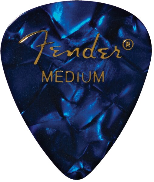 Fender Premium Celluloid 351 Shape Picks, Medium, Blue Moto (la pièce) : photo 1