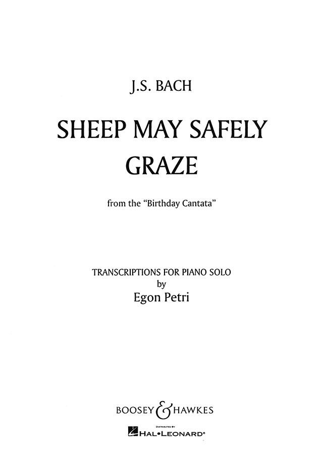 Boosey and Hawkes Sheep may safely graze Aria from cantata BWV 208 (Birthday Cantata) : photo 1