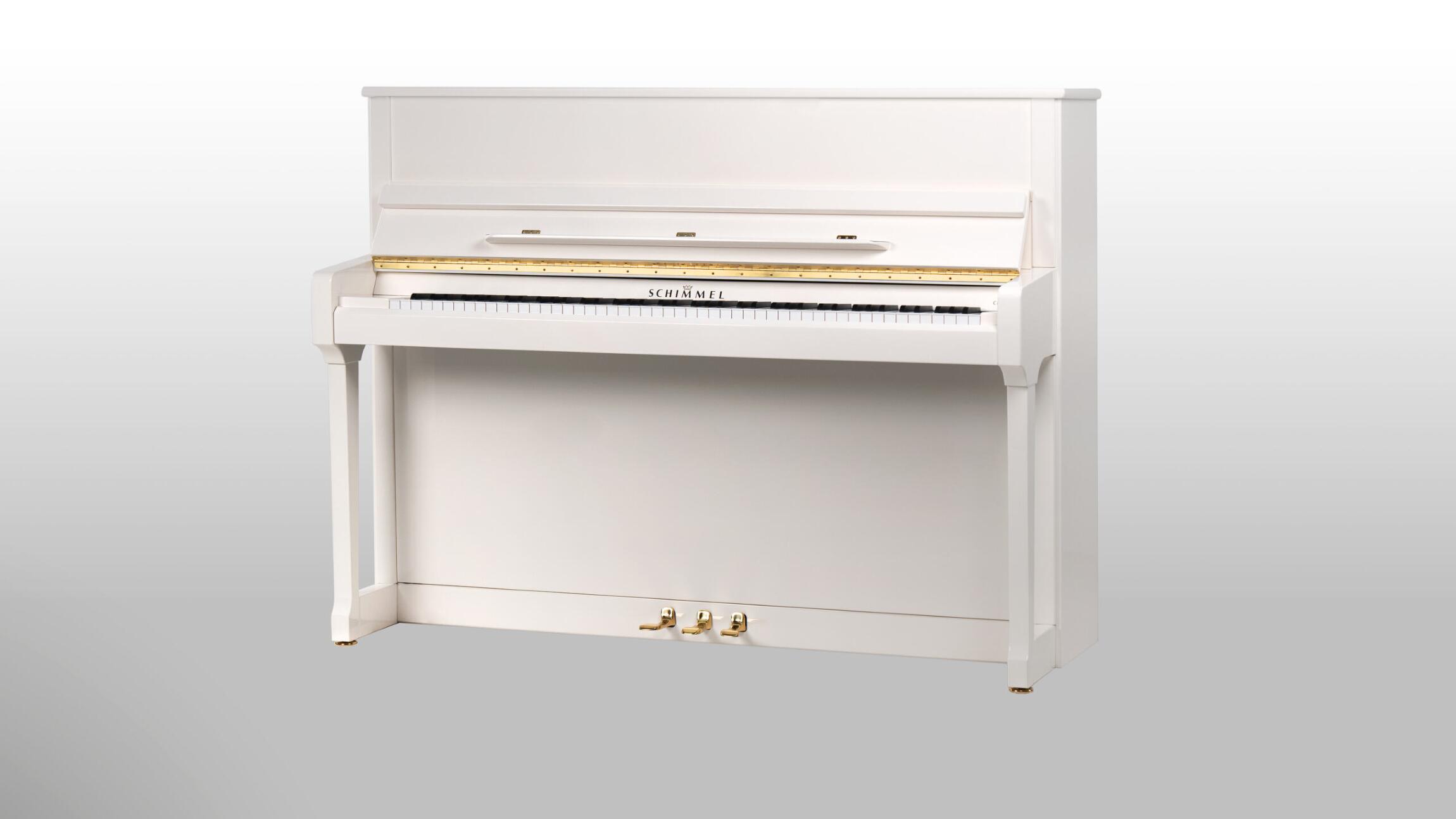 Schimmel C116 Tradition Classic Blanc poli-brillant + Système silencieux TwinTone