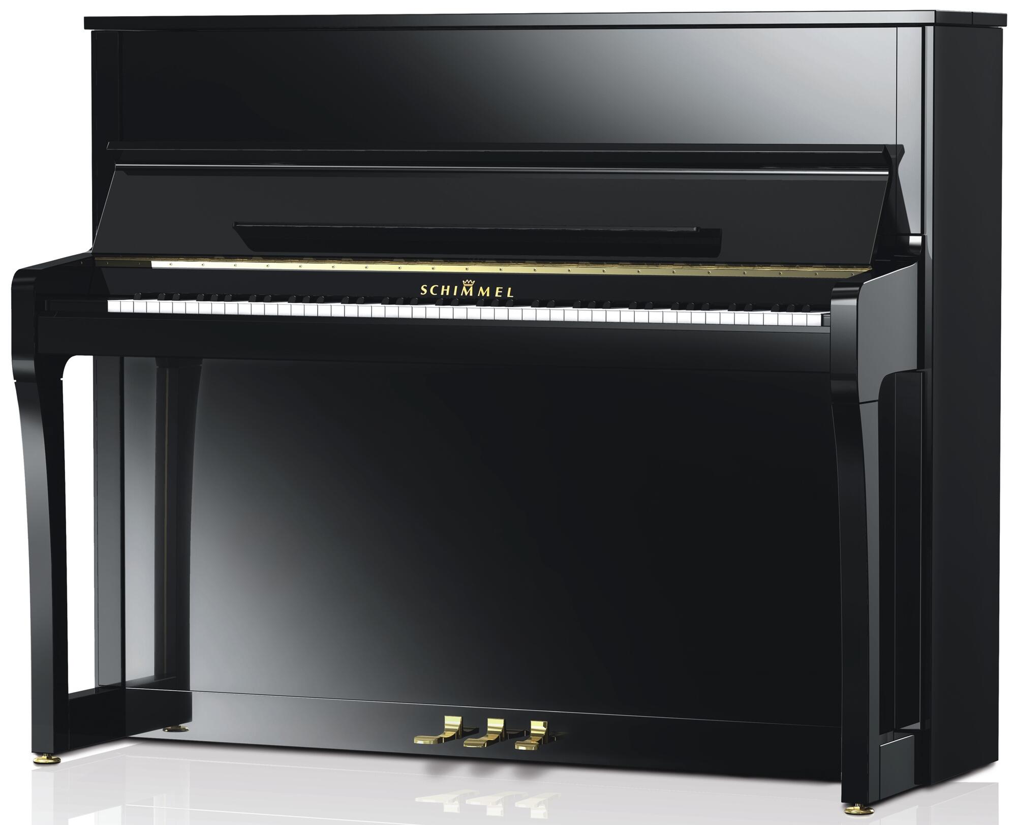 Schimmel K122 Elegance Konzert Noir poli-brillant + Système silencieux TwinTone