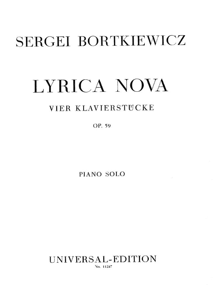 Universal Edition Lyrica Nova Op. 59 Piano : photo 1