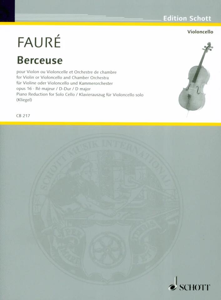Berceuse D major op. 16 Cello und Klavier : photo 1