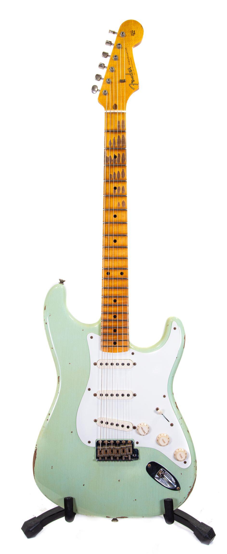 Musique　Green　Custom　Faded　Maple　Relic,　Boullard　Neck,　Aged　'58　Surf　Fender　Super　Shop　Strat