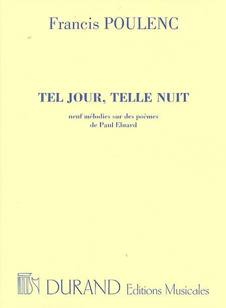 Editions Durand Tel Jour, Telle Nuit High Voice and Piano : photo 1