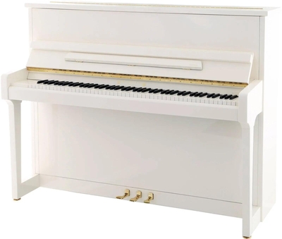 Schimmel W114 Tradition Blanc poli-brillant + Système silencieux TwinTone