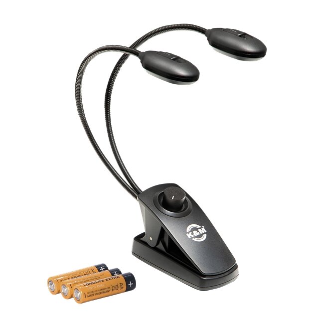 K & M 12271 K&M Twin Head Pro - clip, piles AA, USB adapteur : photo 1