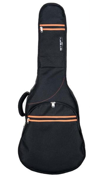 Stefy Line 4/4 Classic Guitar Gig Bag, padding 13mm, Black/Orange - 300 Series : photo 1