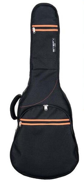 Stefy Line Electric Bass Guitar Gig Bag, padding 13mm, Black/Orange - 300 Series : photo 1
