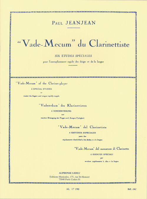 Alphonse Vademecum Du Clarinettiste Klarinette : photo 1