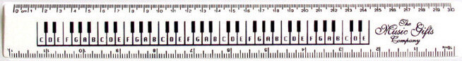 Music Gifts Company 30 cm Règle Ruler Keyboard White : photo 1