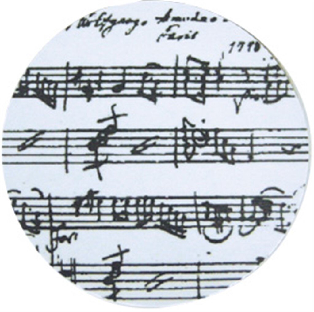 Music Gifts Company Manuscript White 2 Piece Coaster : photo 1