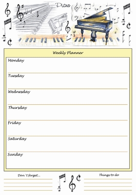 Hal Leonard Little Snoring Gifts - A4 Weekly Planner - Piano Design