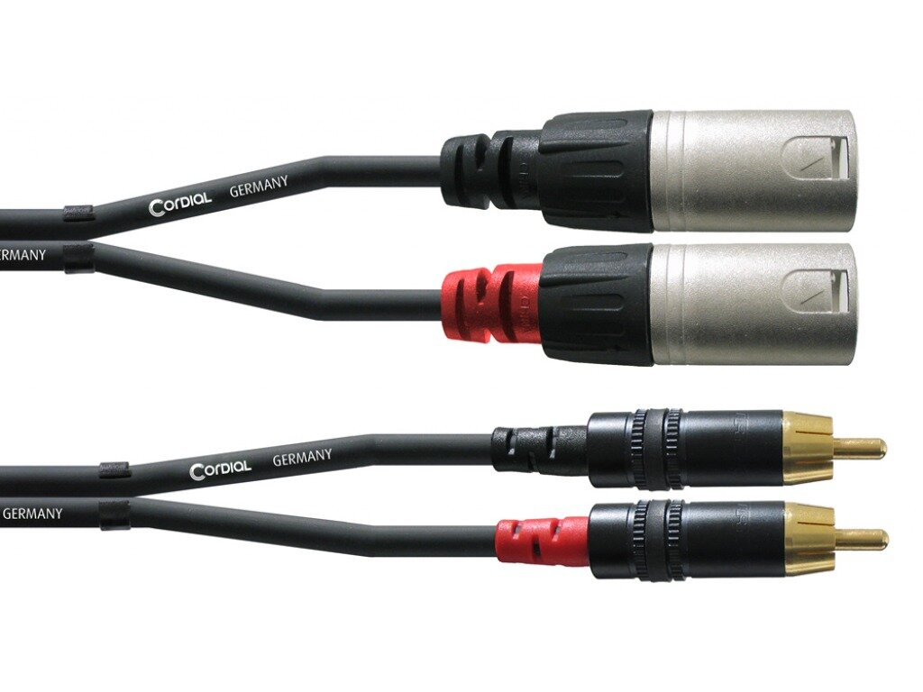 Cordial CFU 3 MC câble twin, 3m, RCA - XLRm : miniature 1