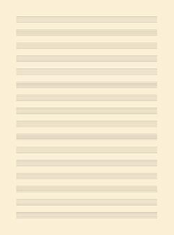 Papier à musique 16 portées  6 feuilles (couleur ivoire) : photo 1