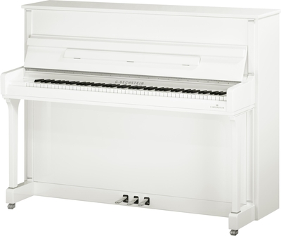 Bechstein Residence R4 Contur 120cm Glossy white Chrome + Silencer system C. Bechstein Vario