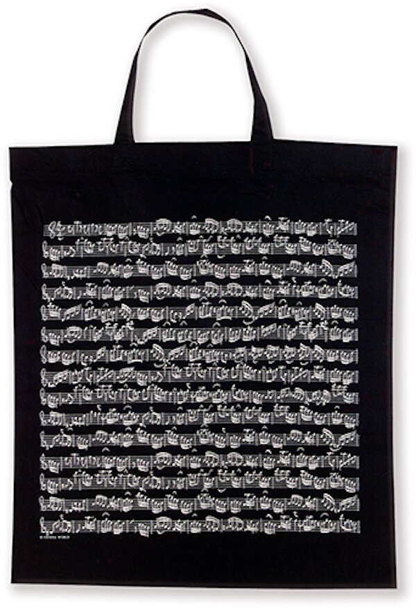 Vienna World Tote bag Sheet music black Black / Black short handles : photo 1