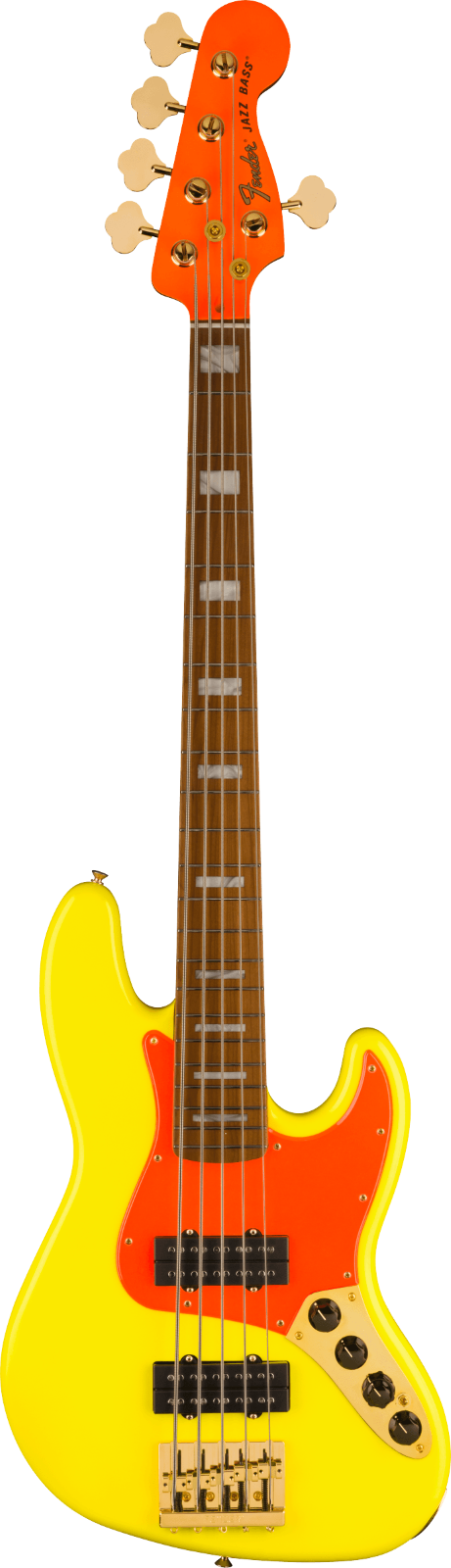 Fender Mononeon Jazz Bass V Ahorngriffbrett, Neongelb : photo 1